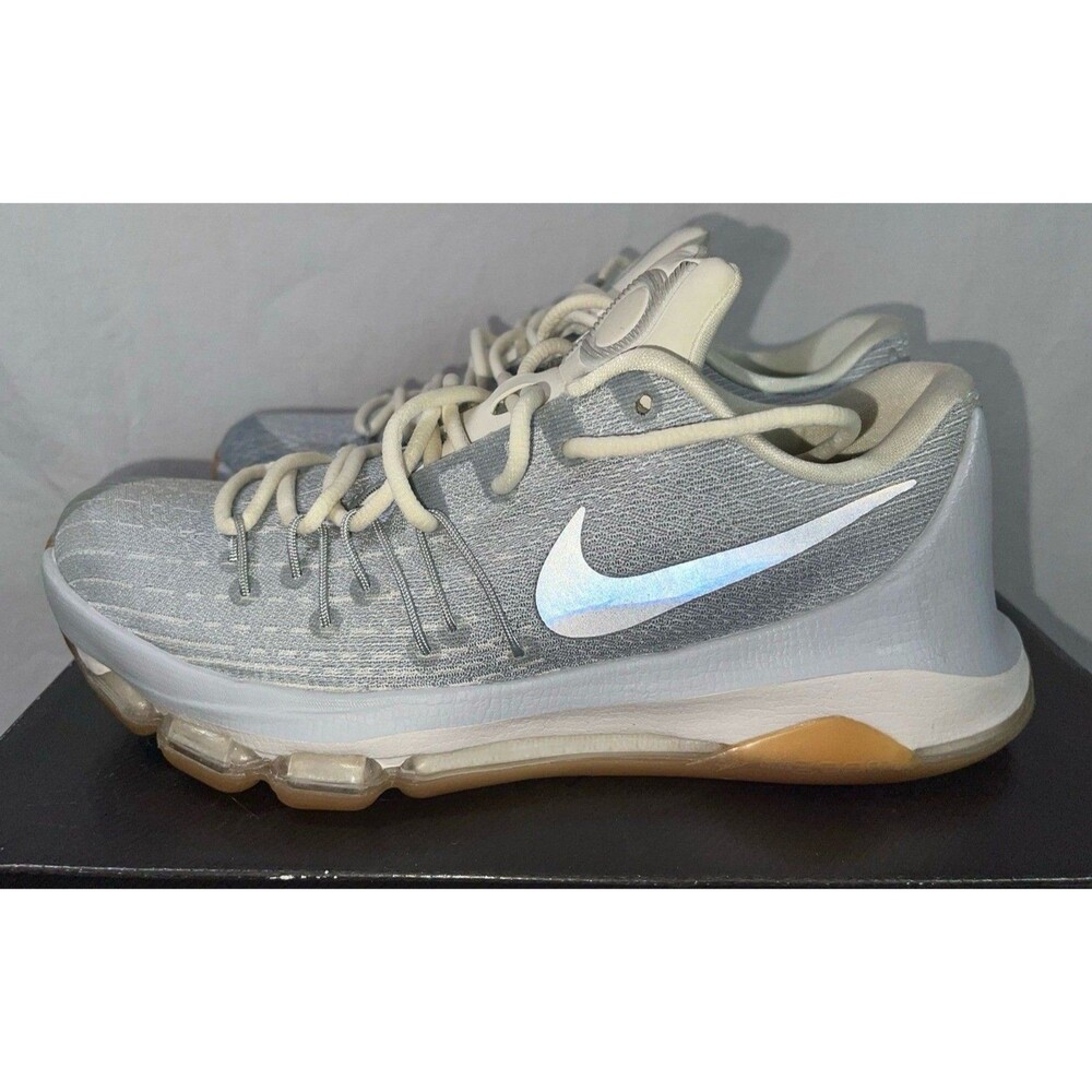 Nike KD8 Men's Basketball Sneakers Wolf Grey/Silver Size 8‎